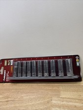 Husky 38 In. Drive Deep Metric Socket Set 10-piece H3ddpmm10pcsr
