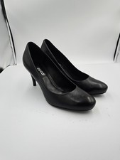 Ecco Black Leather Dress Pump Heels Womens Size 39