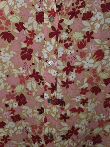 Nanette Lepore Floral Button Blouse Gold Red Pink 3/4 Sleeve Sz Small Bohemian - Picture 2 of 5