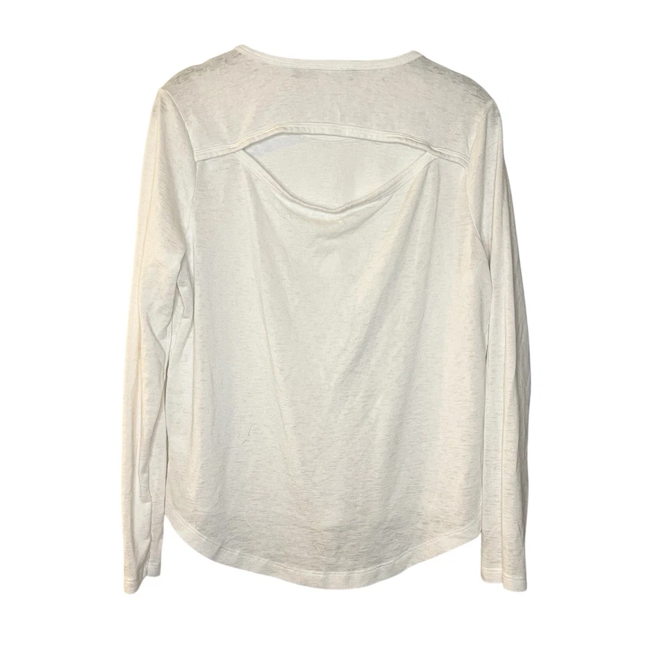 Top Athleta Breezy Abierto Espalda Corte Blanco Sólido Mezcla Modal Para Mujer Talla Pequeña Foto 2 de 4