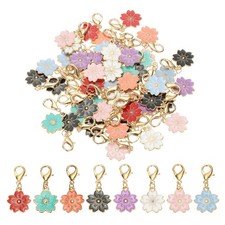 Flower Cherry Blossom Crochet Stitch Markers 50 Pack Multicolor