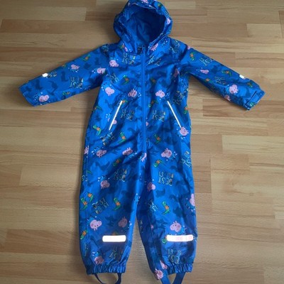 Peppa Pig Wutz Overall Gr.86/92 Regenanzug Regenoverall Baumwolle gefüttert TOP