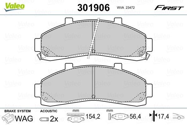 Plaquettes de frein VALEO 301906 pour stopper les bruits au freinage