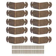 10 Sets Box Corner Protectors, Copper Furniture Edge Guards with Screws, for ...