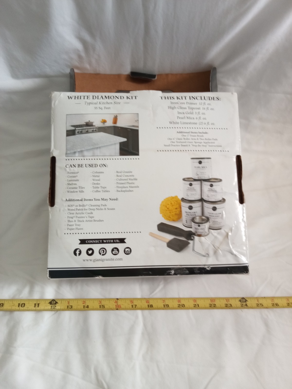 GRANITE COUNTERTOP PAINT white diamond (Kit Has Everything You Need), open box.