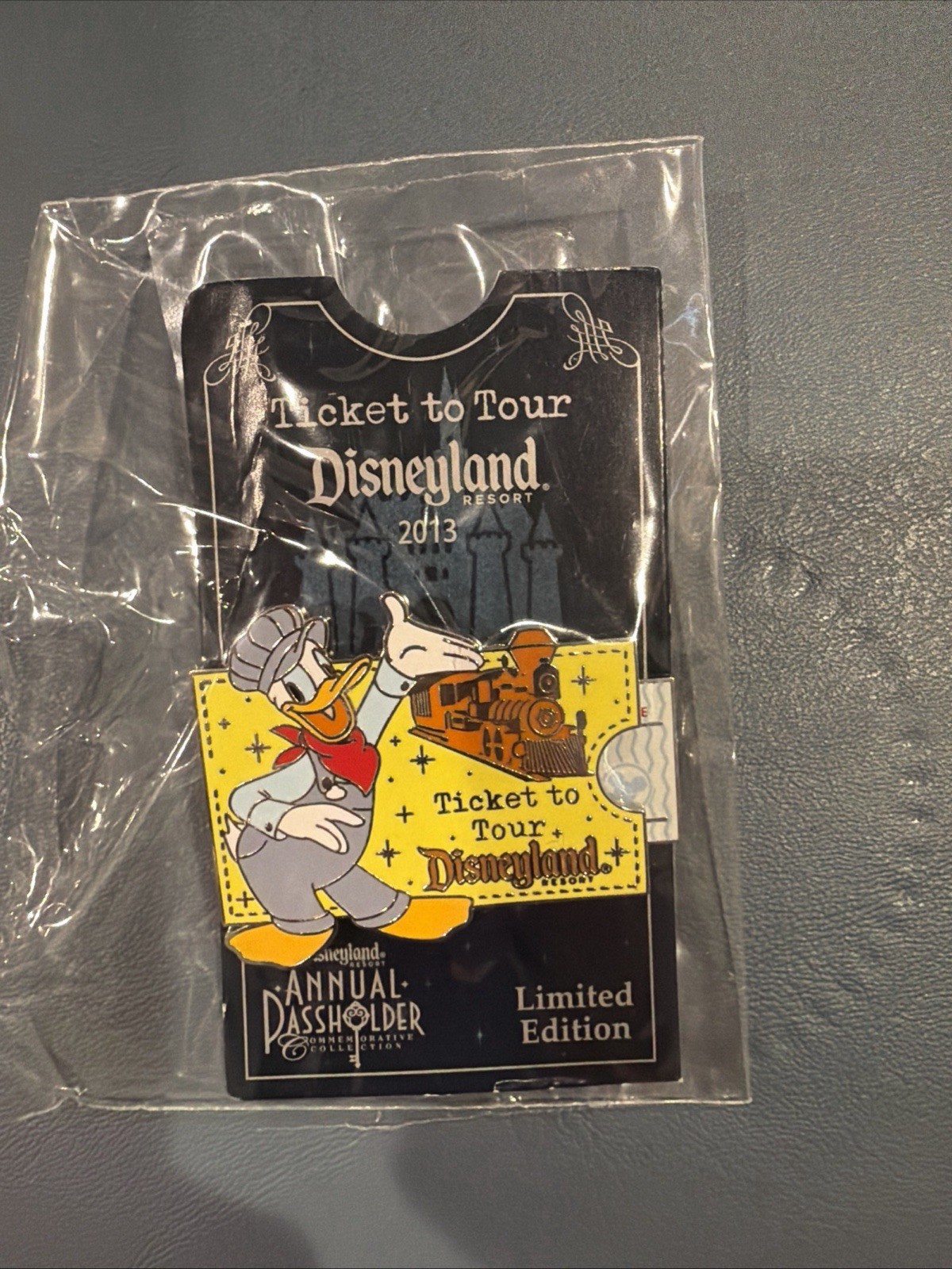 Ticket To Tour Disneyland AP Donald Duck Pin LE Railroad Conductor DLR Disney