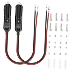 12V Cigarette Lighter Plug with 1FT 16 AWG Wire, Automotive 2PCS with fittings