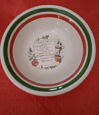 Italian Tricolor Pasta Serving  Bowl With Script Beautiful