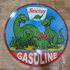 Sinclair Dino Gasoline Porcelain Enamel Sign 29 X 29 Inches