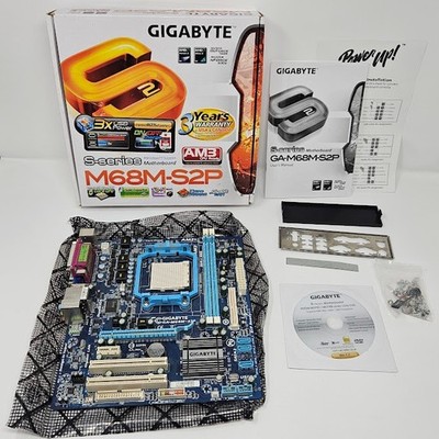 Gigabyte S-Series Motherboard AM3 M68M-S2P New In Box Open with Manual