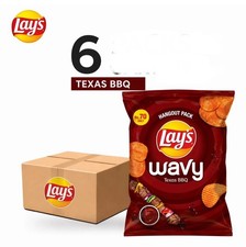 Lays Wavy Texas BBQ Potato Chips 35g pack of 6 Same Day Dispatch