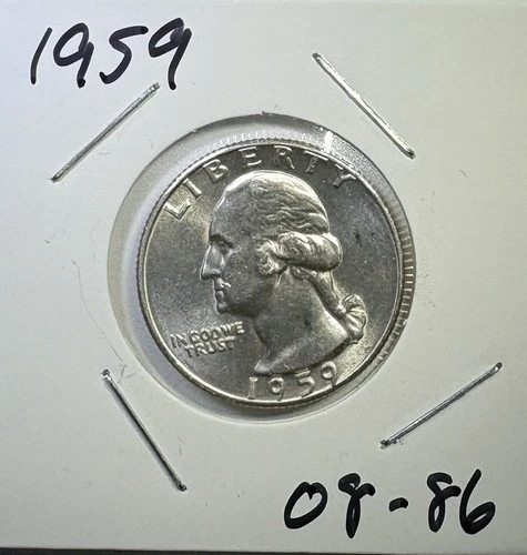 1959 25c SILVER Washington Quarter UNCIRCULATED (08-86)