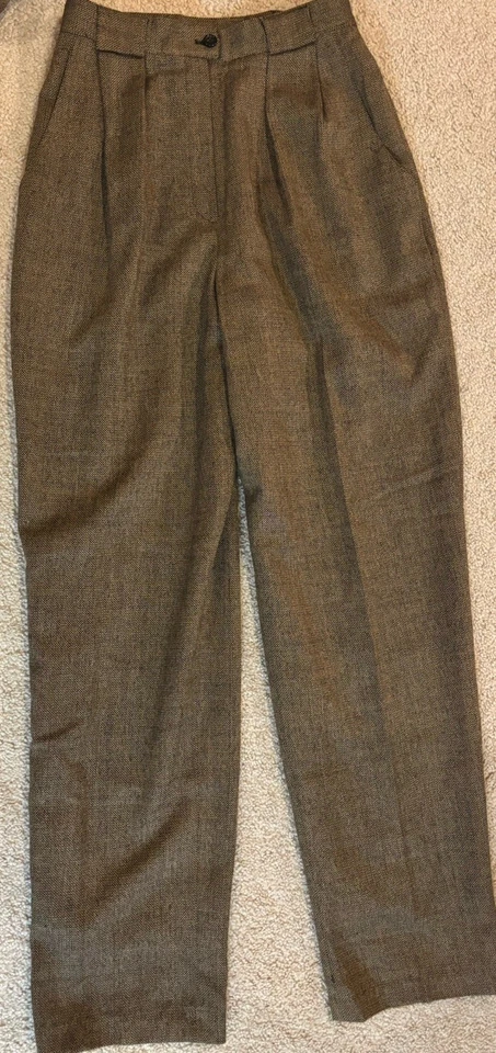 Conjunto de traje pantalones de tweed de doble botonadura Jones New York para mujer mezcla de lana talla 6 Foto 3 de 4