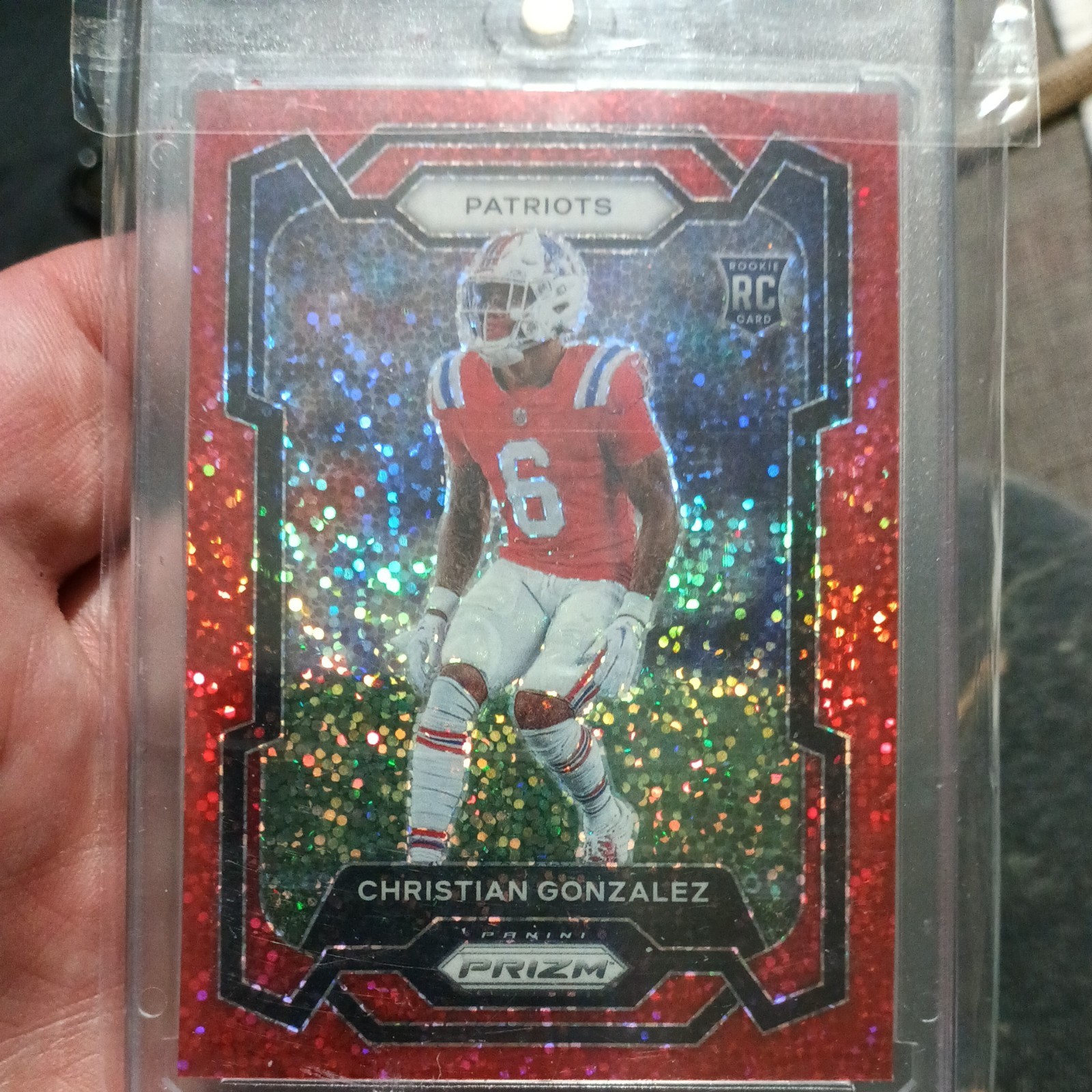 2023 Panini Prizm - Rookies Christian Gonzalez #369 Red Sparkle Prizm (RC)