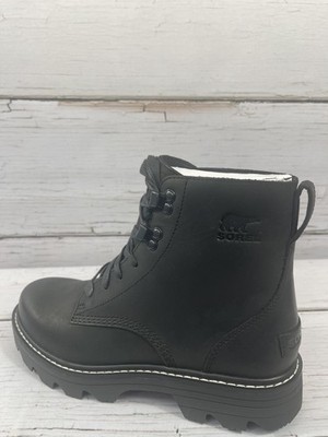 Sorel Boots Womens Size 7.5 Black Revel RD Boot Lace WP Waterproof Ankle Booties