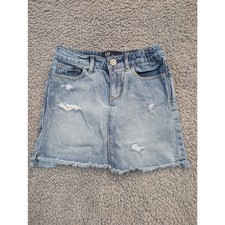 Gap Denim Skirt Girls Size 6R Blue Distressed 0543