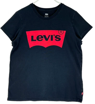 Levi's T-Shirt Femme Col Rond Manches Courtes Taille L Logo - Photo 1/4
