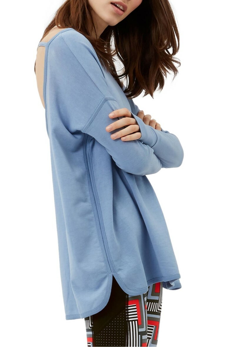 CLEARANCE - Sweaty Betty Simhasana Sport sweat top - Blue/ RRP £65 image 5