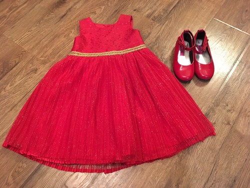 Girls size 4T Red Christmas dress with 