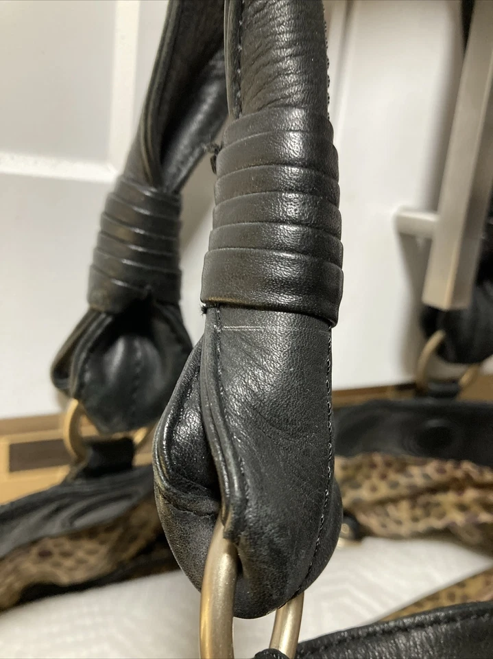 Sigrid Olsen Black Leather Shoulder Bag Purse Tote Large soft Pebble Leather - Image 4 of 4