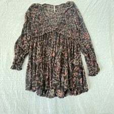 Free People Floral Mini Dress Black/red Women's XS
