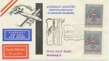 ÖSTERREICH 1960, AUA Erstflug „KLAGENFURT – SALZBURG“ - MeF UNGARNHILFE