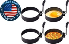 Anillo para huevos, paquete de 4 moldes redondos para desayuno, herramienta para