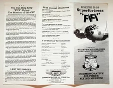 2003 Boeing B-29 Superfortress Fifi Air Force Flying Museum Aircraft Brochure