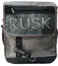 Rusk Paper Boy Shoulder Bag, Black & Gray; School Bag, tablet or computer bag