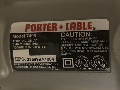 Herramienta de corte de paneles de yeso con cable Porter modelo 7499S, 120 V, 3,4 amperios 28.000 RPM - Imagen 11 de 16
