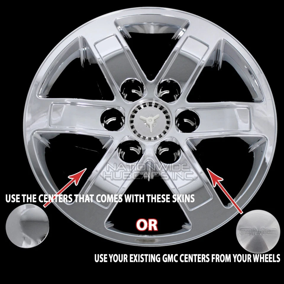 Tapacubos tapacubos cromados de 17" GMC SIERRA 1500 YUKON 2007-2014 4 ajustes Foto 3 de 4