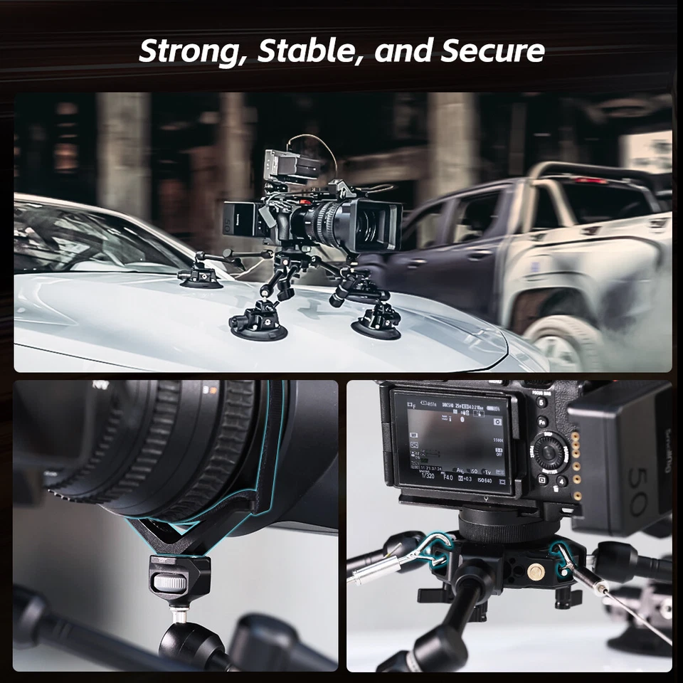 SmallRig SC-15K 4-Arm Powerful Suction Cup Camera Car Mount Kit Max. Load 120KG - Image 3 of 4