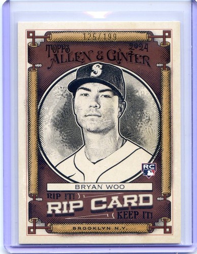 2024 Topps Allen & Ginter Rip Card Ripped #/199 Rookie Bryan Woo