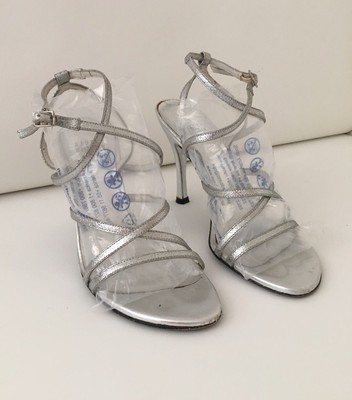 Sandales De Soirée Stuart Weitzman – Talons Argentés – Taille 6.5 M – Neuf Sans Emballage