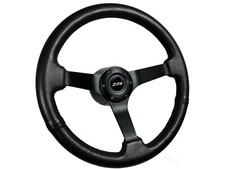 1969-94 Camaro White Z28 14 Leather 6-bolt Steering Wheel Black Kit Solid Spoke