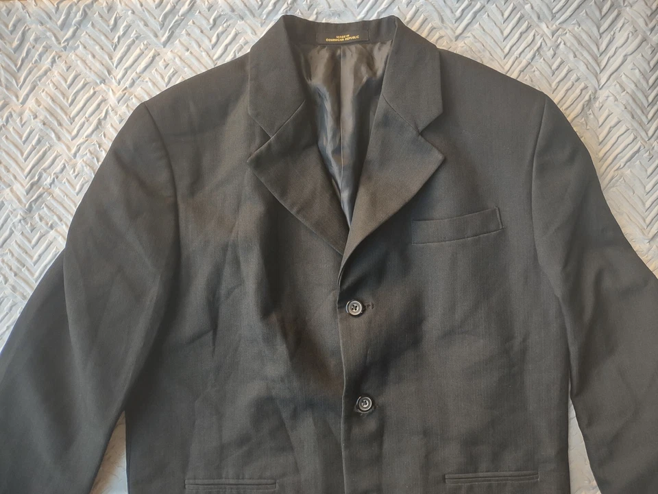 Casaco blazer George Boys tamanho 16 (H) Husky preto terno 3 botões (separados) - Imagem 2 de 4