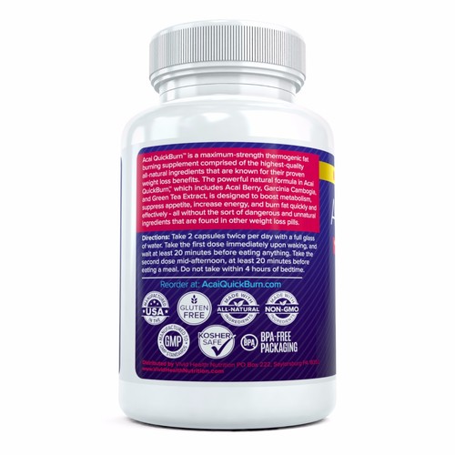 Acai QuickBurn: Most Powerful Thermogenic Fat Burner That's Still Legal! 60 Caps - Picture 2 of 4