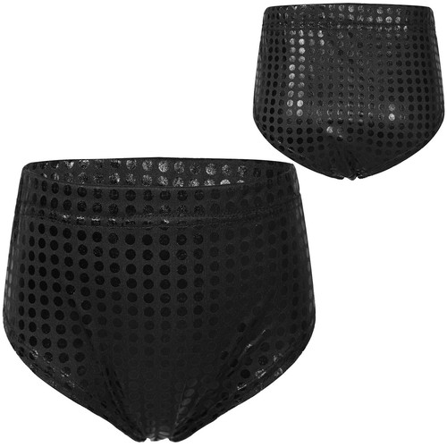 Kids Girls Underwear Cheerleading Metallic Dots Workout Dancewear Stretch Yoga - Picture 4 of 50