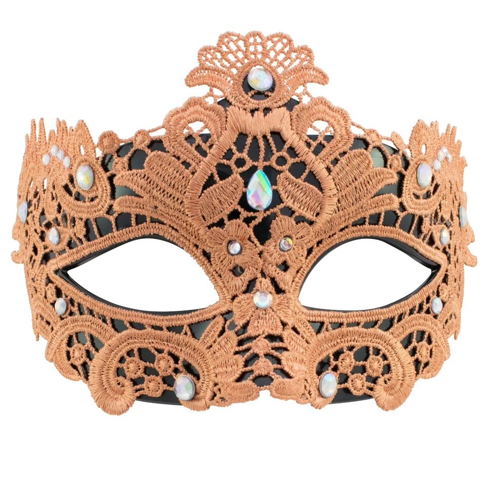 WOMENS MASQUERADE Mask Venetian Lace Diamante | FILIGREE | Fancy Dress PROM BALL - Image 3 of 4