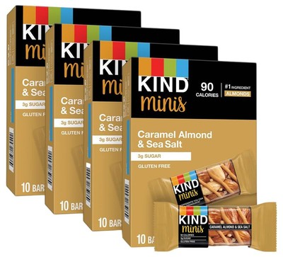 Minis Healthy Snack Bar, Caramel Almond & Sea Salt, 3g Sugar, Gluten Free Bar...