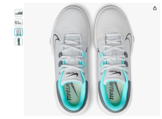 NIKE Renew Hyperdiamond 4 Pro Metal Fastpitch Softball Cleats 8.5 Turquoise thumbnail 10