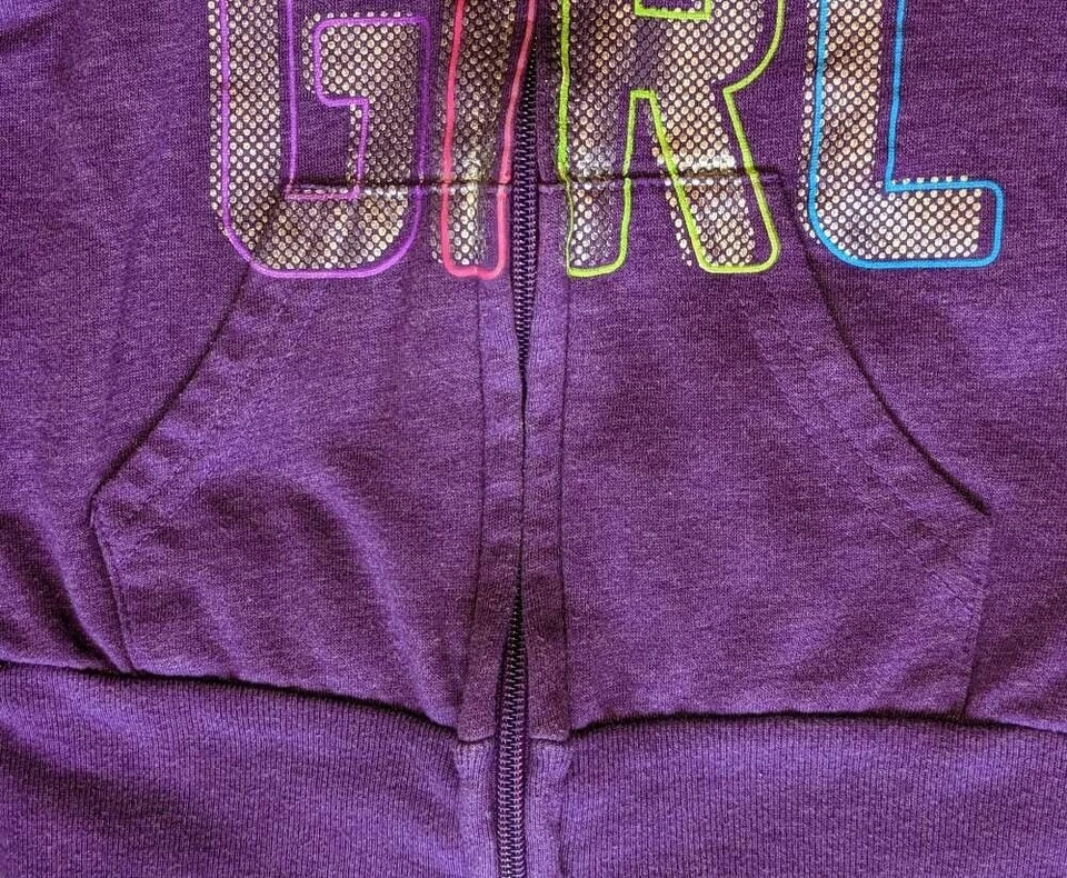 Толстовка с капюшоном EUC Total Girl с трафаретной печатью на молнии спереди, размер XS (4-5) - Изображение 3 из 4