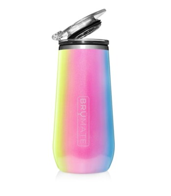 NEW BruMate Insulated Champagne Flute - 12oz - Glitter Rainbow