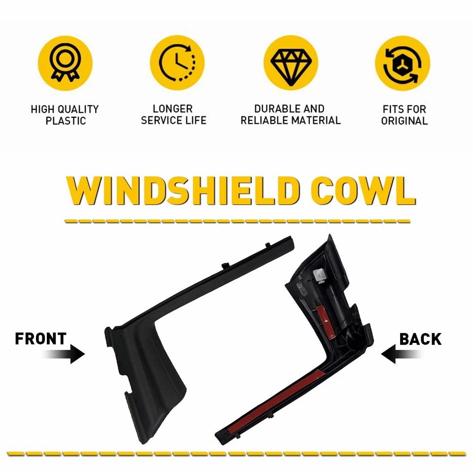 For Toyota Yaris 2012-2015 Front Windshield Wiper Side Cowl Extension Cover Trim - Image 3 of 4