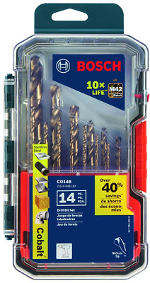 CO14B 14-Piece Assorted Set with Included Case - Cobalt M42 Metal Drill Bits ...