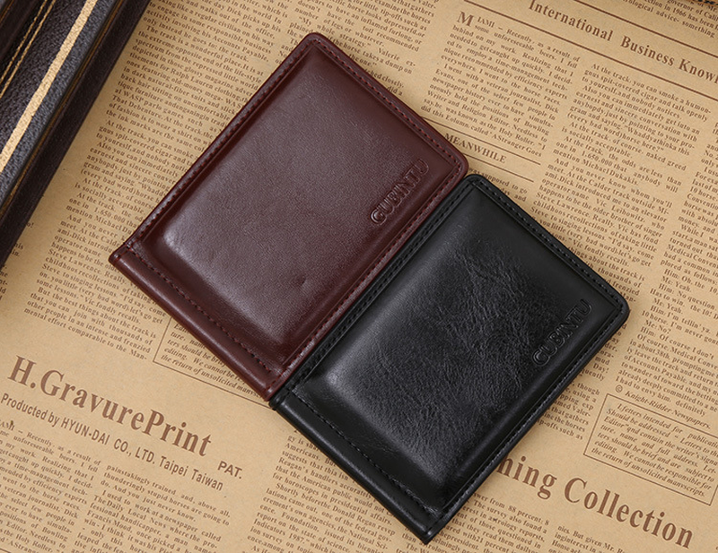 New Fashion Small Mini Leather Men wallet Zipper coin pocket Card