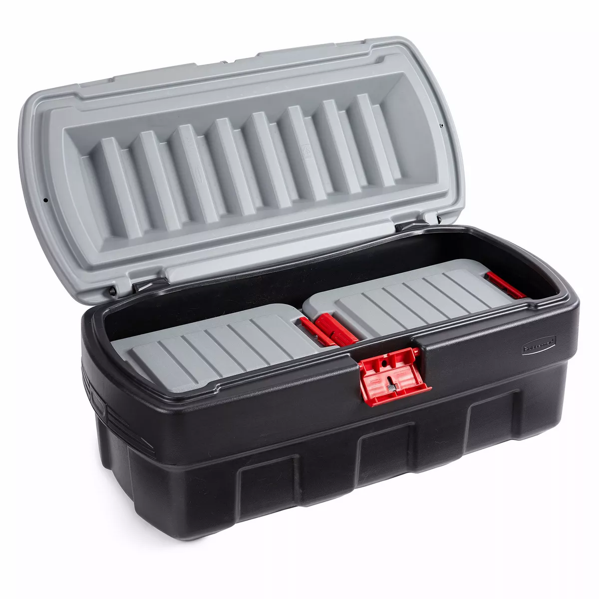 Rubbermaid 48 Gallon Action Packer Lockable Latch Storage Box, Black (Used)