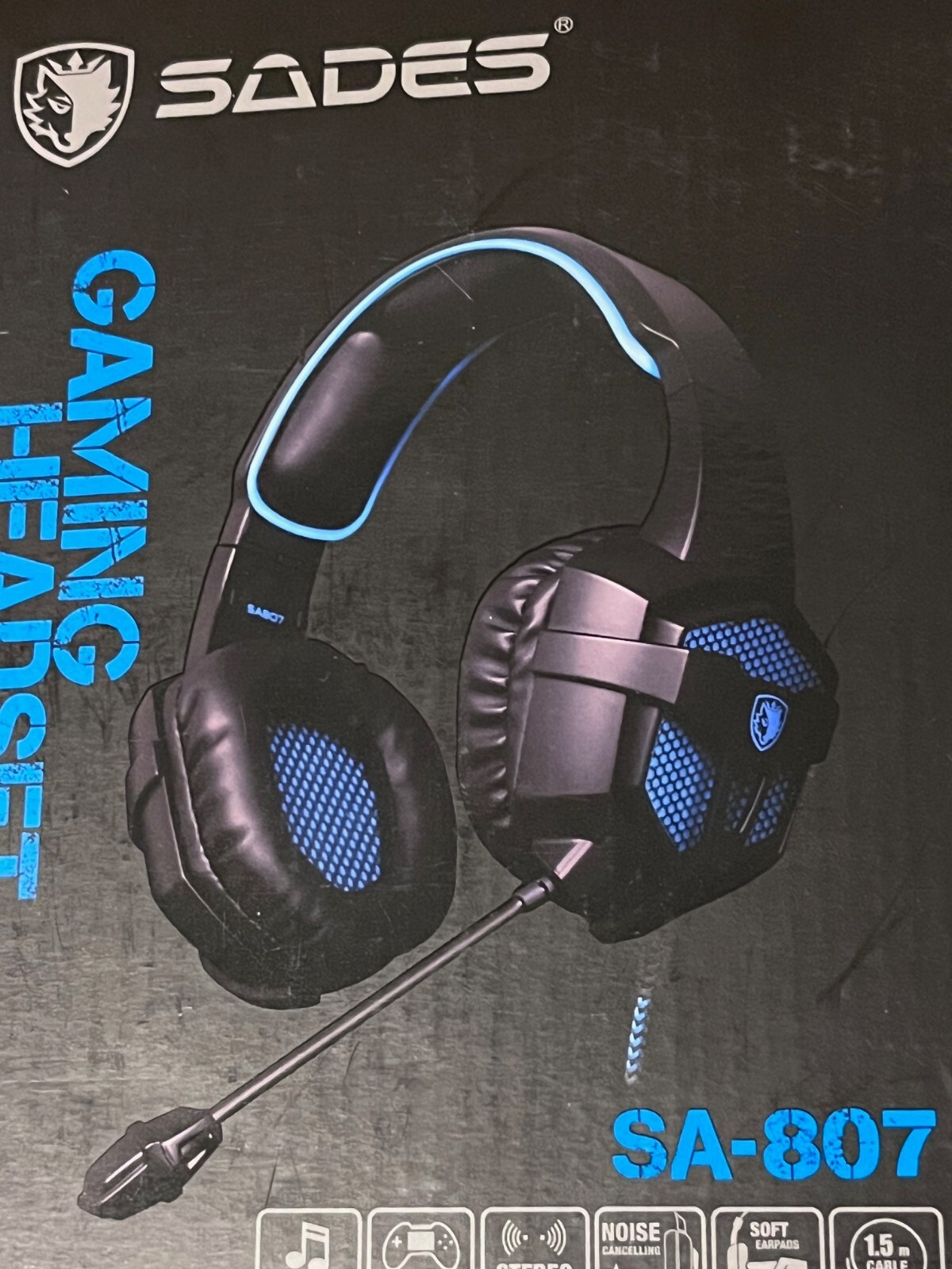 SADES SA-807 Wired Gaming Headset with Mic - Like New Condition-image