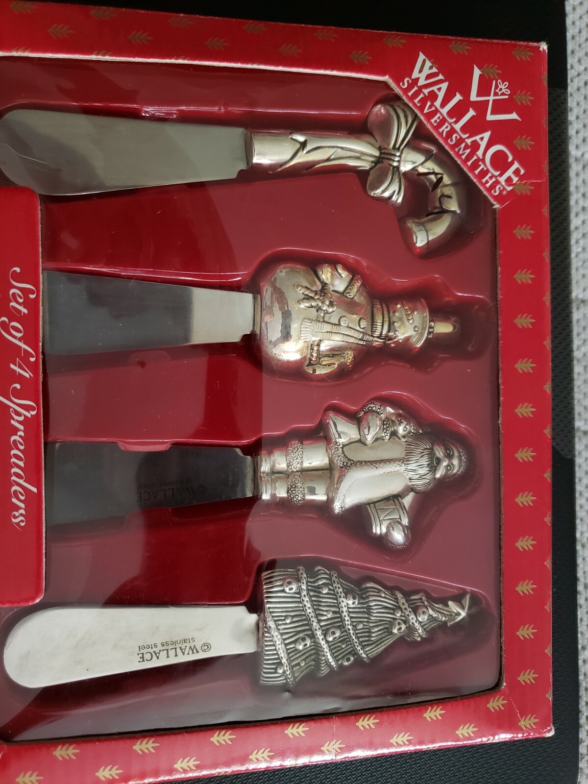 Wallace Silversmiths Christmas Spreaders Set Of 4 Holiday Dip Spreaders