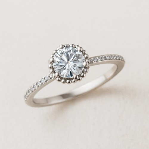 Lab Grown Diamond Solitaire Solid 14K Gold April Birthstone Ring #1007 - Picture 16 of 22